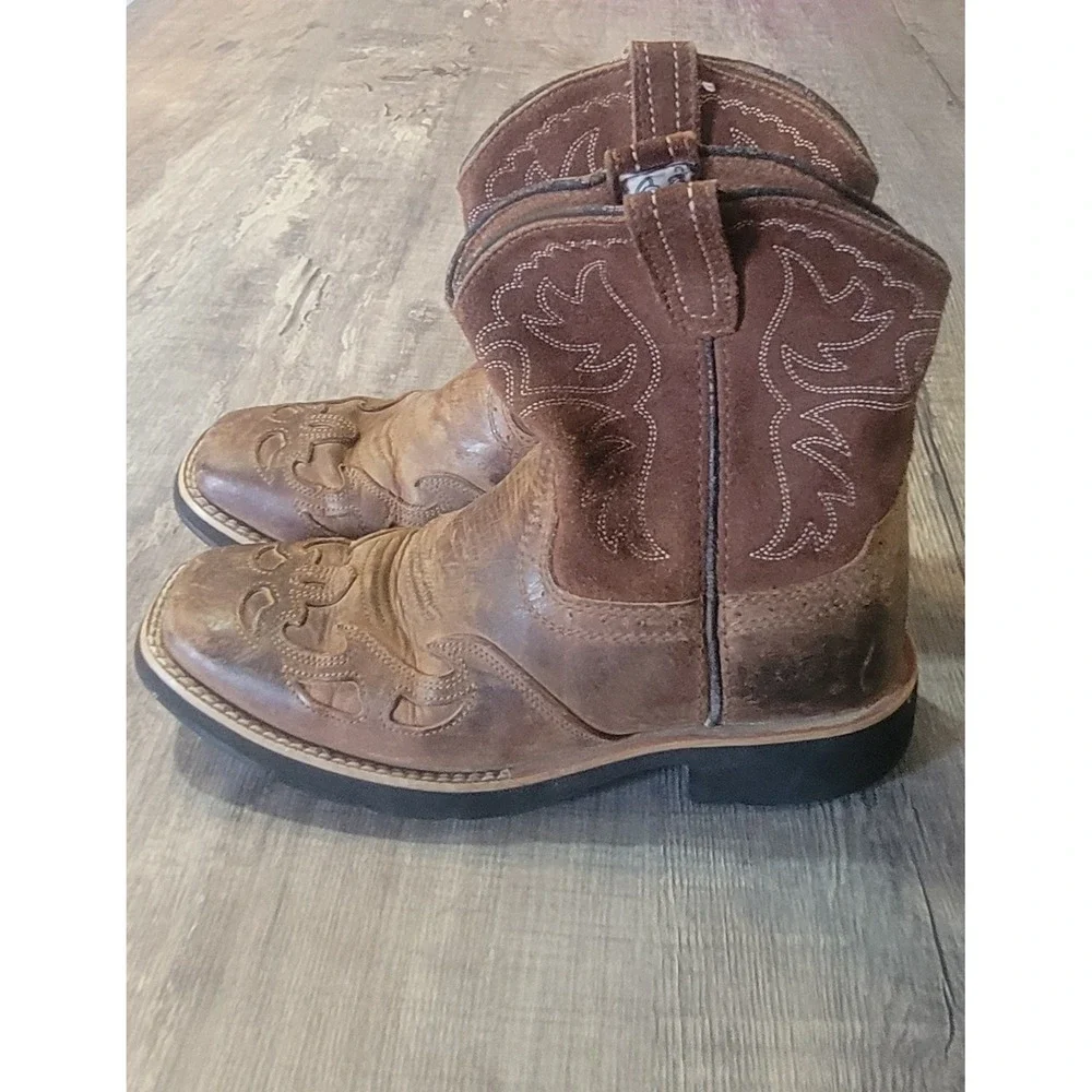 Ariat Fatbaby Kids Brown Leather Western Cowboy Boots 10005880 Size 2